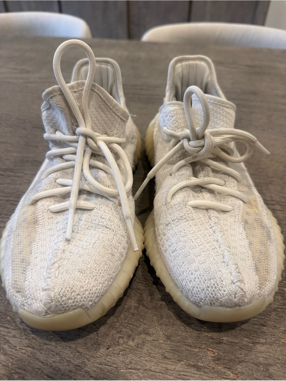 Yeezy Boost men size 6.5. Women’s size 8. Good condition. Well loved.